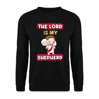 Psalm 23 Der Herr ist mein Hirte - Unisex Pullover - Schwarz - Vorne - Alina (178cm) & Michal (187cm)