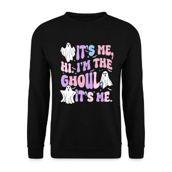 Halloween Ghoul Ghost Funny Ghost - Unisex Sweatshirt - black - Front - Alina (178cm) & Michal (187cm)