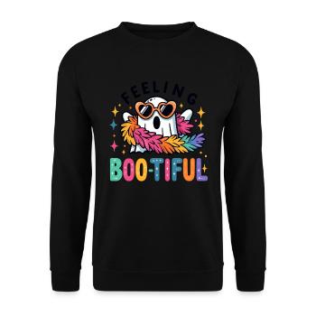 Fantôme Drôle Goule Fantôme Halloween - Sweat-shirt Unisexe - noir - Devant - Alina (178cm) & Michal (187cm)