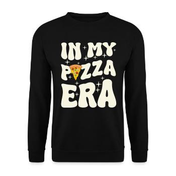Pizza Era 70s Retro Italiener - Unisex Pullover - Schwarz - Vorne - Alina (178cm) & Michal (187cm)