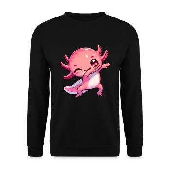 Dabbing Axolotl Dab Kawaii Dancing - Unisex Sweatshirt - black - Front - Alina (178cm) & Michal (187cm)
