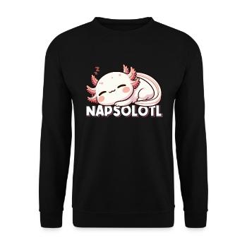 Axolotl Chemise de Nuit Relax Napsolotl Sleep - Sweat-shirt Unisexe - noir - Devant - Alina (178cm) & Michal (187cm)