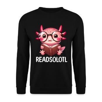 Axolotl Readsolotl lecture livre livresque - Sweat-shirt Unisexe - noir - Devant - Alina (178cm) & Michal (187cm)