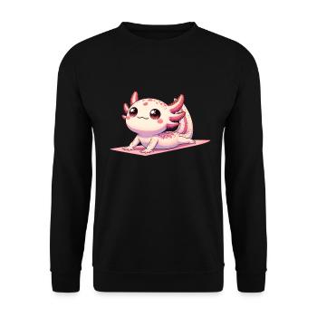 Yoga Pose Axolotl Meditating Wellness - Unisex Sweatshirt - black - Front - Alina (178cm) & Michal (187cm)