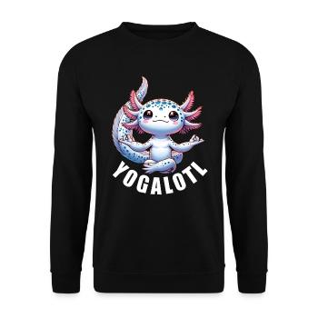 Yoga Axolotl Meditation Mindfulness Spirituality - Unisex Sweatshirt - black - Front - Alina (178cm) & Michal (187cm)