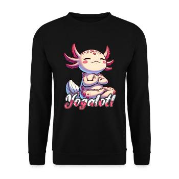 Yogalotl Yoga Méditation Pleine conscience Bien-être - Sweat-shirt Unisexe - noir - Devant - Alina (178cm) & Michal (187cm)