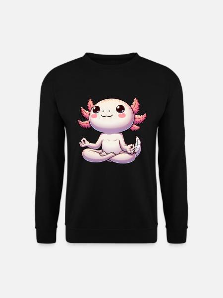 Meditation Axolotl Meditieren Yoga - Unisex Pullover - Schwarz
