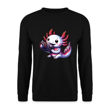 Photographer Axolotl Photo Camera Photography - Unisex Sweatshirt - black - Front - Alina (178cm) & Michal (187cm)