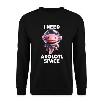 Astronaut Axolotl Space Space Amphibian - Unisex Sweatshirt - black - Front - Alina (178cm) & Michal (187cm)