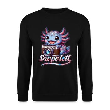 Photographer Photography Axolotl Camera Photo Snapalotl - Unisex Sweatshirt - black - Front - Alina (178cm) & Michal (187cm)