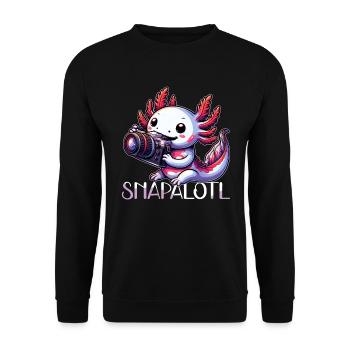 Snapalotl Photographer Axolotl Photography Camera - Unisex Sweatshirt - black - Front - Alina (178cm) & Michal (187cm)