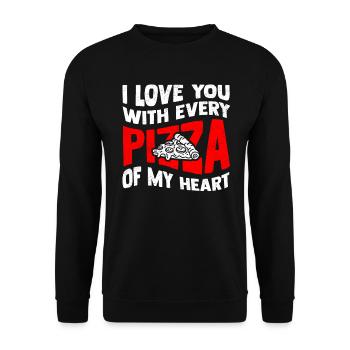 Pizza Love de la Saint-Valentin - Sweat-shirt Unisexe - noir - Devant - Alina (178cm) & Michal (187cm)