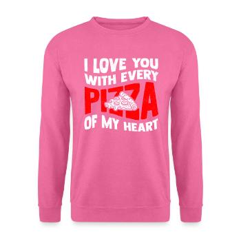 Valentinstag Pizza Liebe - Unisex Pullover - Pink - Vorne