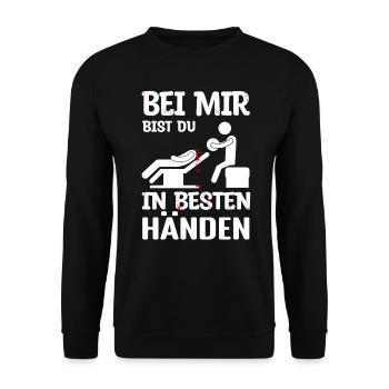 Physiotherapist Physiotherapy Chiropractor - Unisex Sweatshirt - black - Front - Alina (178cm) & Michal (187cm)