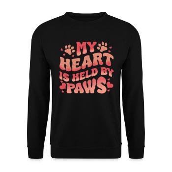 Saint-Valentin chat amour coeur chats pattes - Sweat-shirt Unisexe - noir - Devant - Alina (178cm) & Michal (187cm)