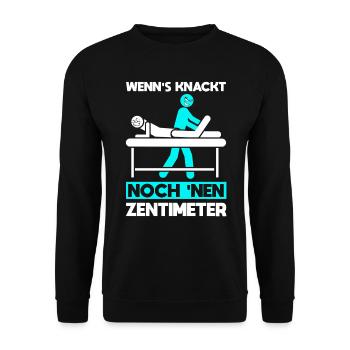 Physiotherapeut Lustig Physiotherapie - Unisex Pullover - Schwarz - Vorne - Alina (178cm) & Michal (187cm)