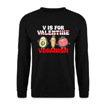 Végétalien Saint-Valentin Amour Légumes Véganisme - Sweat-shirt Unisexe - noir - Devant - Alina (178cm) & Michal (187cm)