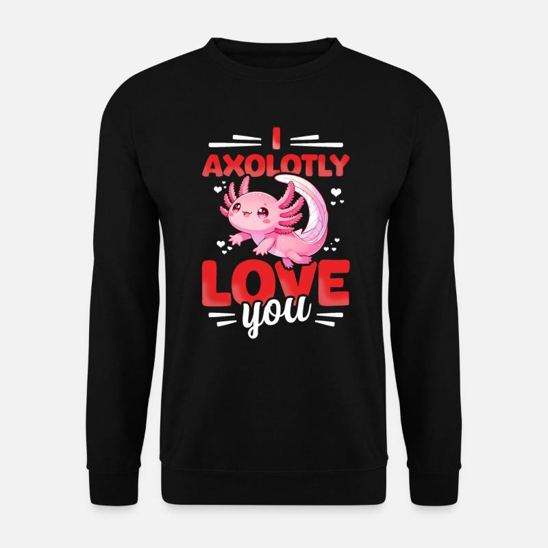 Coeur d’axolotl sucré Saint-Valentin - Sweat-shirt Unisexe - noir