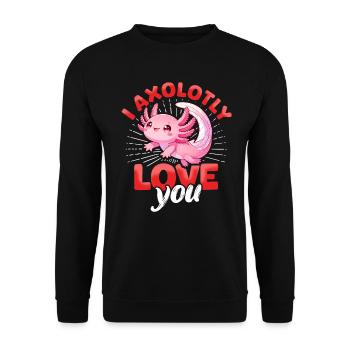 Axolotl Valentine's Day In Love Love - Unisex Sweatshirt - black - Front - Alina (178cm) & Michal (187cm)