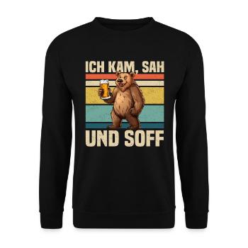 Beer drinkers Saufbär Drinking beer alcohol - Unisex Sweatshirt - black - Front - Alina (178cm) & Michal (187cm)
