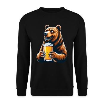 Buveur de bière Alcool Boisson à la bière Fête des pères - Sweat-shirt Unisexe - noir - Devant - Alina (178cm) & Michal (187cm)