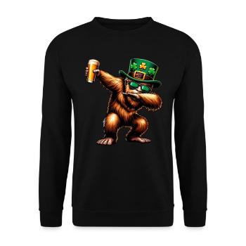 St Patricks Day Irish Pub Bier - Unisex Pullover - Schwarz - Vorne - Alina (178cm) & Michal (187cm)