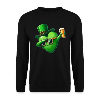 St Patricks Day Irish Pub Bier trinken - Unisex Pullover - Schwarz - Vorne - Alina (178cm) & Michal (187cm)