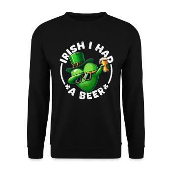 St Patricks Day Irish Pub Biertrinker Lustig - Unisex Pullover - Schwarz - Vorne - Alina (178cm) & Michal (187cm)