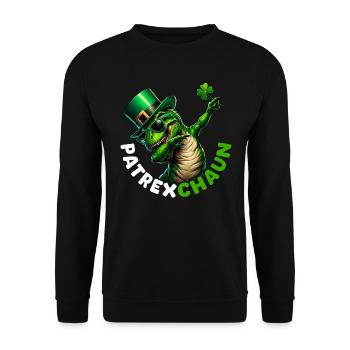 St Patricks Day Lustig Irisches Glück Irland - Unisex Pullover - Schwarz - Vorne - Alina (178cm) & Michal (187cm)