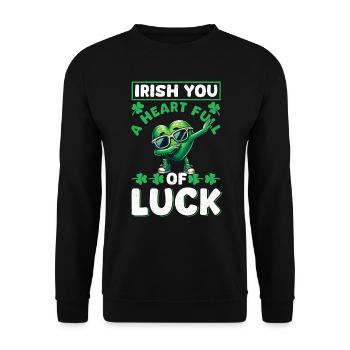 Fête de la Saint-Patrick Irlande Trèfle irlandais - Sweat-shirt Unisexe - noir - Devant - Alina (178cm) & Michal (187cm)