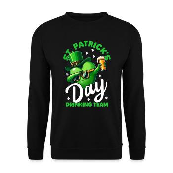 St Patricks Day Biertrinker Team Irish Pub - Unisex Pullover - Schwarz - Vorne - Alina (178cm) & Michal (187cm)