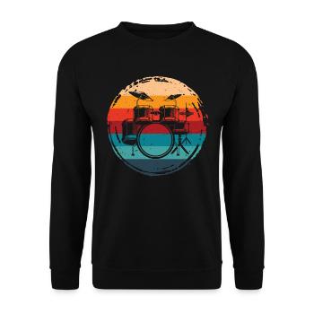 Drums Retro - Unisex Sweatshirt - black - Front - Alina (178cm) & Michal (187cm)