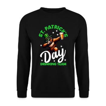 St Patricks Day Biertrinker Lustig Irish Pub - Unisex Pullover - Schwarz - Vorne - Alina (178cm) & Michal (187cm)