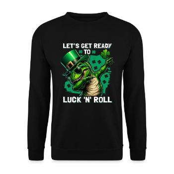 Fête de la Saint-Patrick irlandais chance Irlande dinosaure - Sweat-shirt Unisexe - noir - Devant - Alina (178cm) & Michal (187cm)