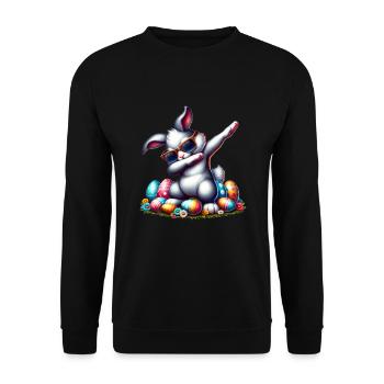 Easter Bunny, Dabbing, Easter Eggs, Easter Bunny - Unisex Sweatshirt - black - Front - Alina (178cm) & Michal (187cm)
