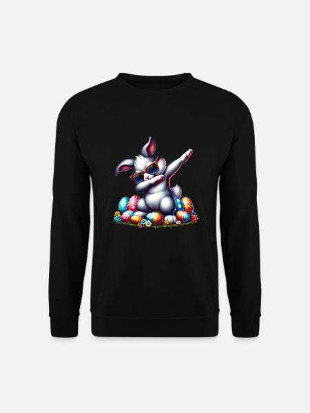 Osterhase Dabbing Ostereier Ostern Hase - Unisex Pullover - Schwarz