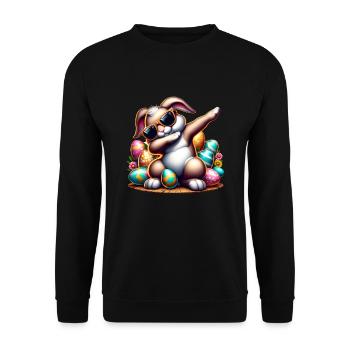 Easter Bunny Dabbing Easter Eggs Easter Bunny - Unisex Sweatshirt - black - Front - Alina (178cm) & Michal (187cm)