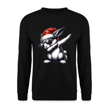 Dabbing Weihnachten Osterhase Dab Tanz - Unisex Pullover - Schwarz - Vorne - Alina (178cm) & Michal (187cm)