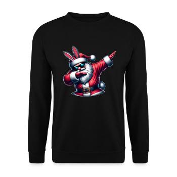 Dabbing Santa Claus Bunny Ears Christmas - Unisex Sweatshirt - black - Front - Alina (178cm) & Michal (187cm)