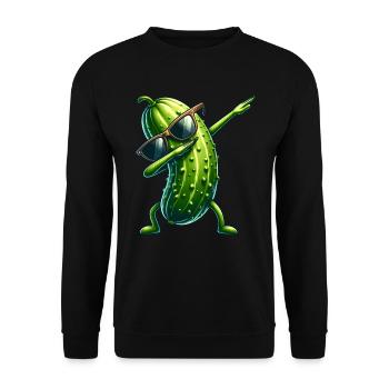 Saure Gurke Dabbing Pickle - Unisex Pullover - Schwarz - Vorne - Alina (178cm) & Michal (187cm)