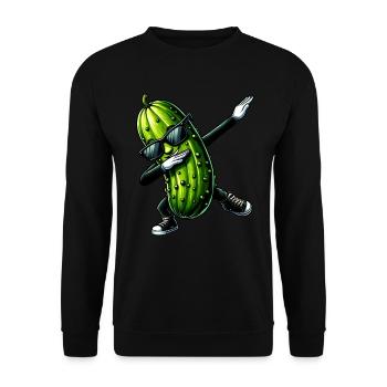 Gurke Saure Gurken Dabbing Lustig - Unisex Pullover - Schwarz - Vorne - Alina (178cm) & Michal (187cm)