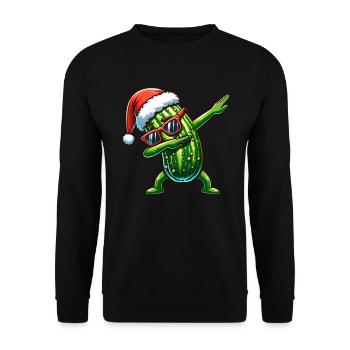 Saure Gurke Dabbing Weihnachten Weihnachtsmütze - Unisex Pullover - Schwarz - Vorne - Alina (178cm) & Michal (187cm)