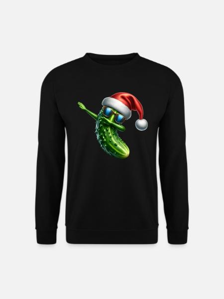 Gurke Santa Hat Weihnachten Dabbing - Unisex Pullover - Schwarz