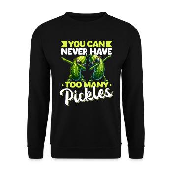 Saure Gurke Salatgurke Lustige Gurken - Unisex Pullover - Schwarz - Vorne - Alina (178cm) & Michal (187cm)