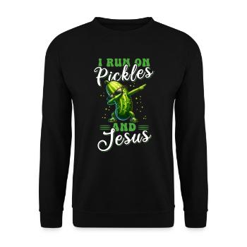 Cucumber Jesus Faith Christ - Unisex Sweatshirt - black - Front - Alina (178cm) & Michal (187cm)
