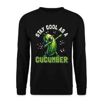 Coole Gurke Salatgurke Sauer Vegetarier Vegan - Unisex Pullover - Schwarz - Vorne - Alina (178cm) & Michal (187cm)