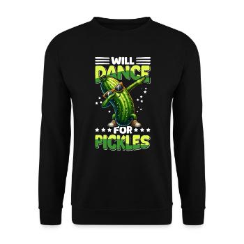 Lustige Gurke Salatgurke Dabbing - Unisex Pullover - Schwarz - Vorne - Alina (178cm) & Michal (187cm)