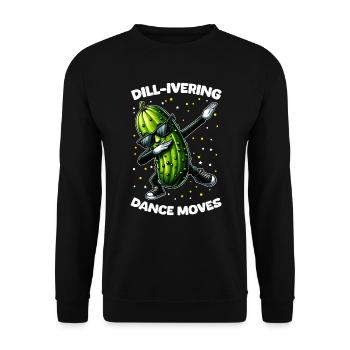 Lustige Gurke Dabbing Tanzen - Unisex Pullover - Schwarz - Vorne - Alina (178cm) & Michal (187cm)