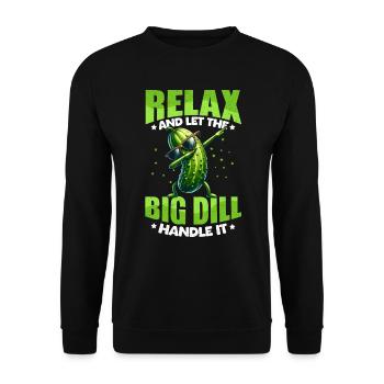 Saure Gurke Dill Vegetarier Vegan - Unisex Pullover - Schwarz - Vorne - Alina (178cm) & Michal (187cm)