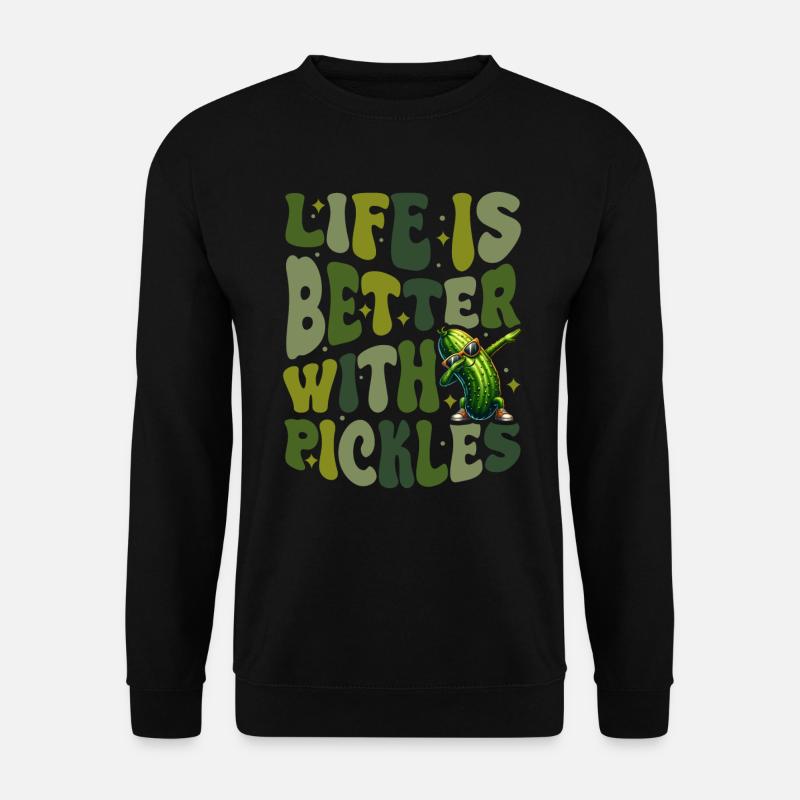 Saure Gurke Gewürzgurke Leben ist besser mit Gurke - Unisex Pullover - Schwarz